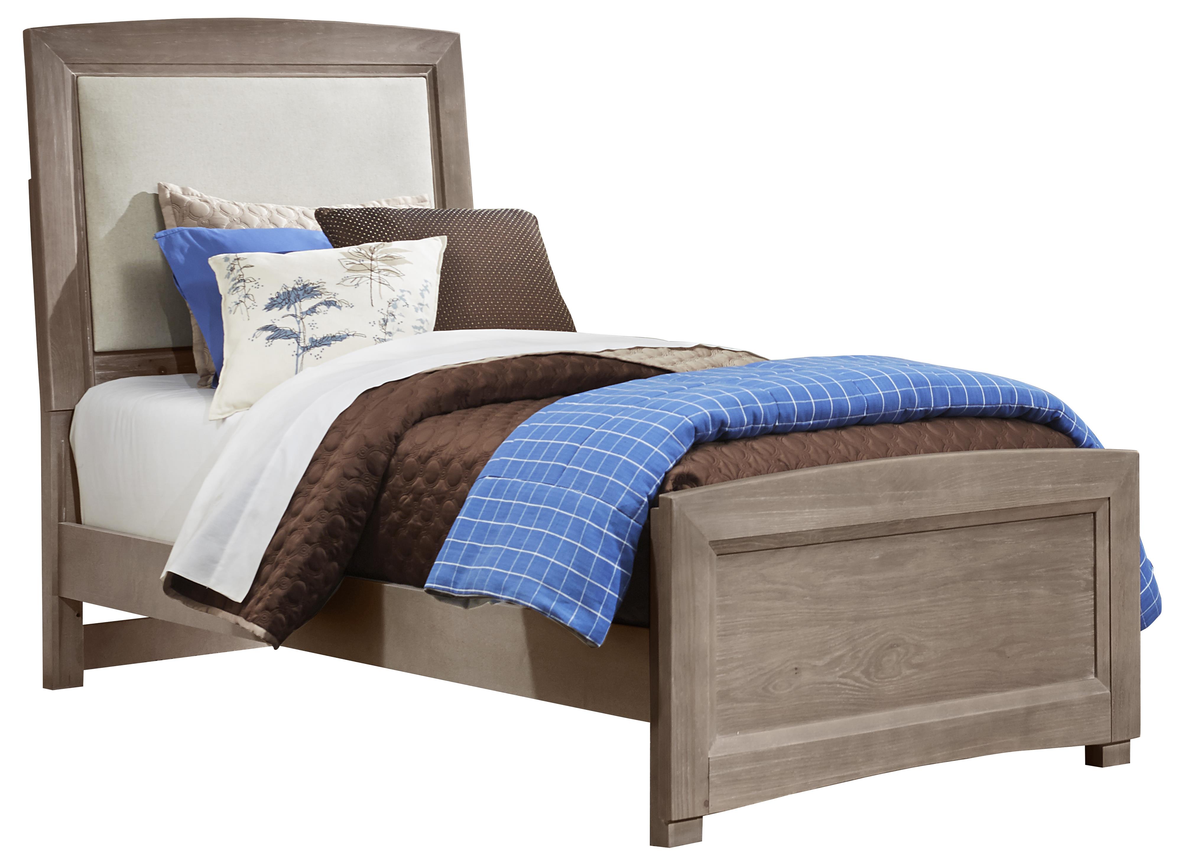 Vaughan Bassett Transitions Twin Upholstered Bed, Base Cloth Linen